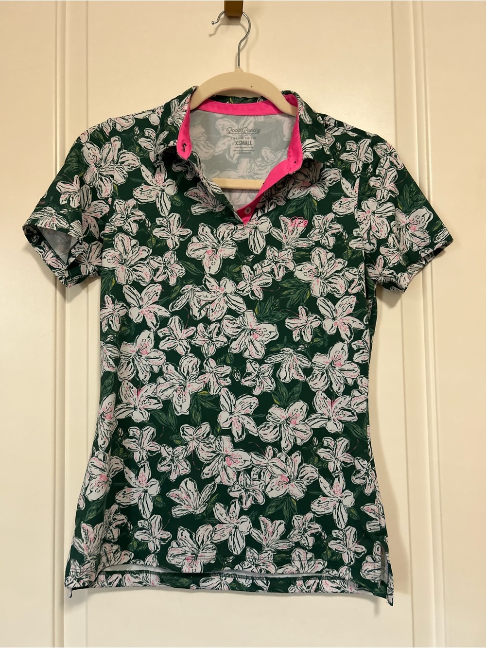 ⛳️🌸Golfer Chic Floral Short-Sleeve Polo Collar Tee🌸⛳️